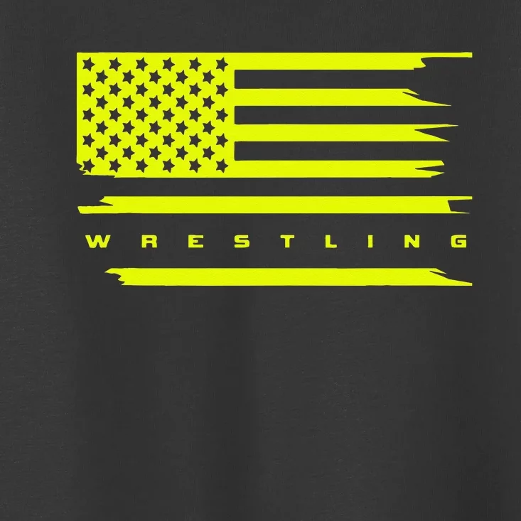 American Flag Wrestling Apparel Wrestling Toddler T-Shirt