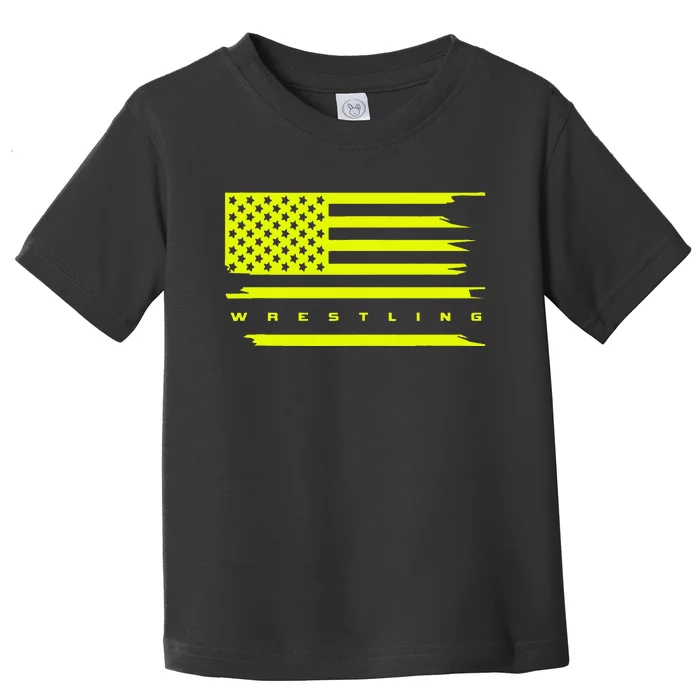 American Flag Wrestling Apparel Wrestling Toddler T-Shirt