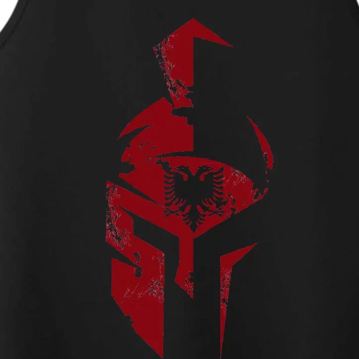 Albanian Flag Warrior Shqip Shqiponja Albanian Eagle Performance Tank