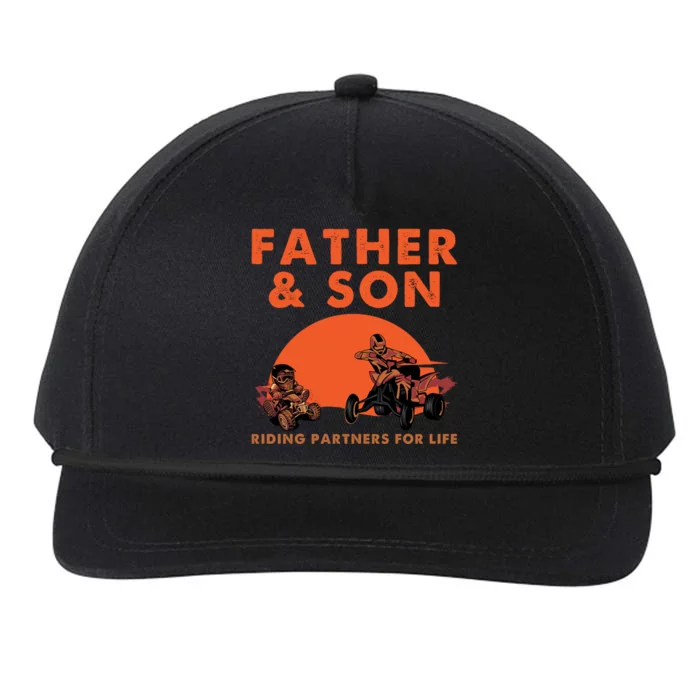 Atv Four Wheeler Father And Son Riding Partners For Life Cool Gift Snapback Five-Panel Rope Hat