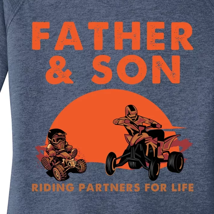 Atv Four Wheeler Father And Son Riding Partners For Life Cool Gift Women's Perfect Tri Tunic Long Sleeve Shirt