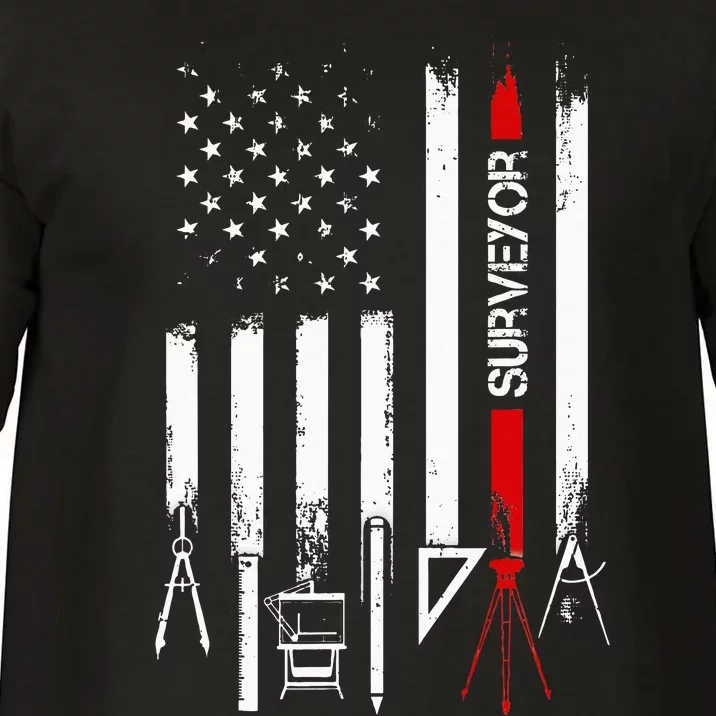 American Flag with Surveyor for wo father Comfort Colors T-Shirt