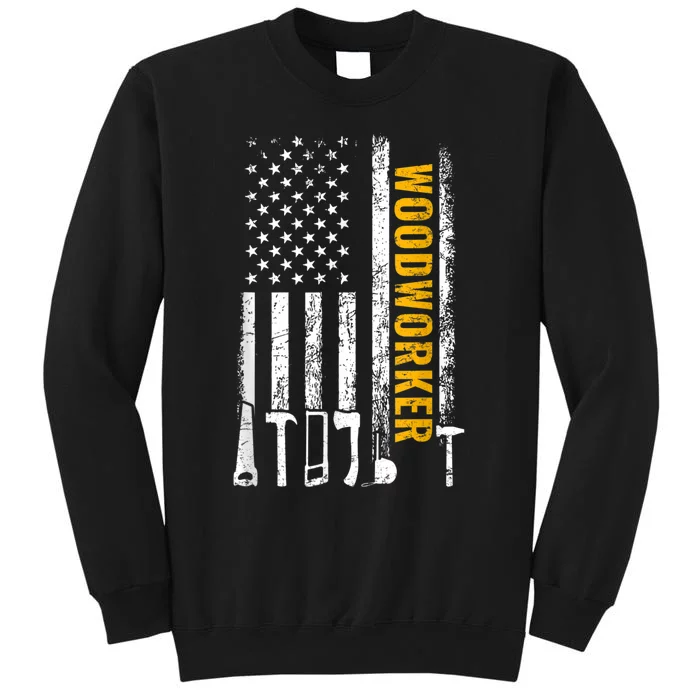 American Flag Woodworker Carpenter Funny Woodworking Sweatshirt