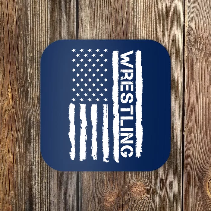 American Flag Wrestling Lovers Sport Fans Coaster