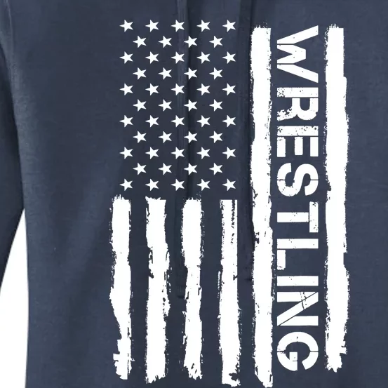 American Flag Wrestling Lovers Sport Fans Women's Pullover Hoodie