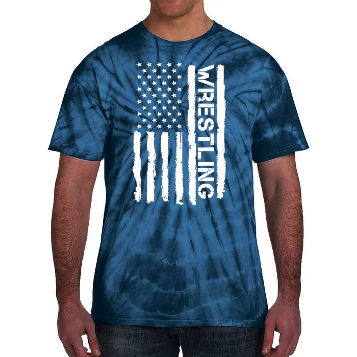 American Flag Wrestling Lovers Sport Fans Tie-Dye T-Shirt