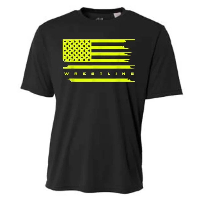 American Flag Wrestling Apparel Wrestling Cooling Performance Crew T-Shirt