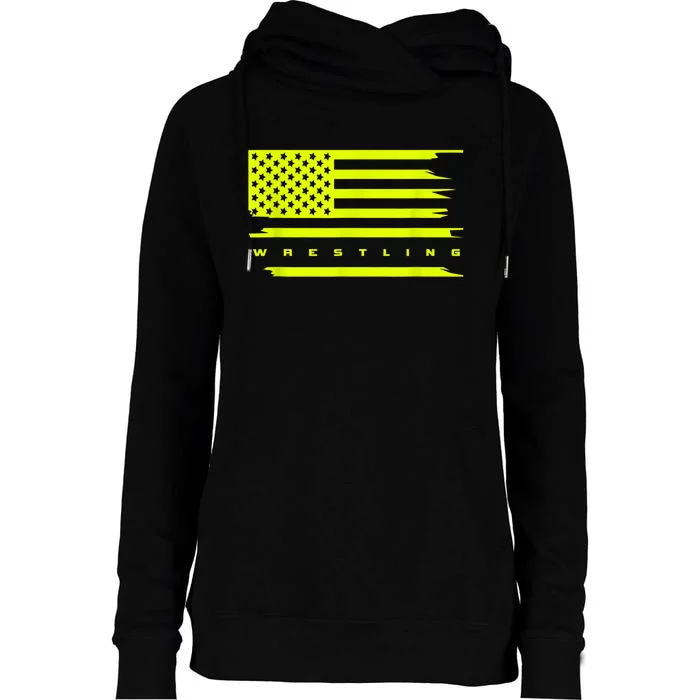 American Flag Wrestling Apparel Wrestling Womens Funnel Neck Pullover Hood