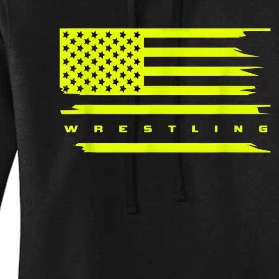 American Flag Wrestling Apparel Wrestling Women's Pullover Hoodie