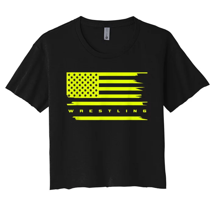 American Flag Wrestling Apparel Wrestling Women's Crop Top Tee