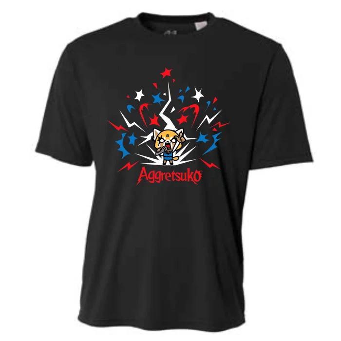 Aggretsuko Fire Works 4th Of July Cooling Performance Crew T-Shirt