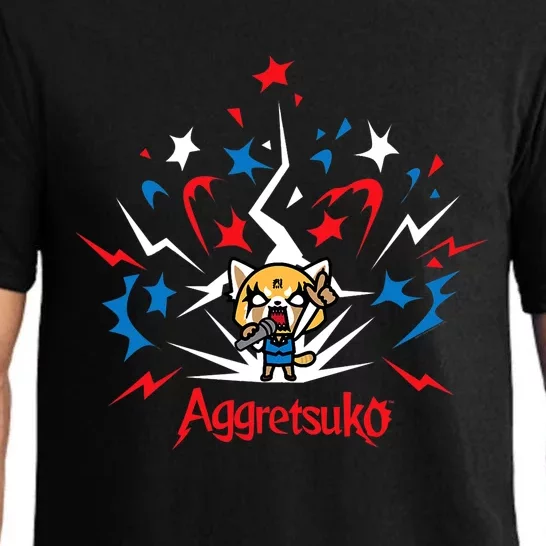 Aggretsuko Fire Works 4th Of July Pajama Set