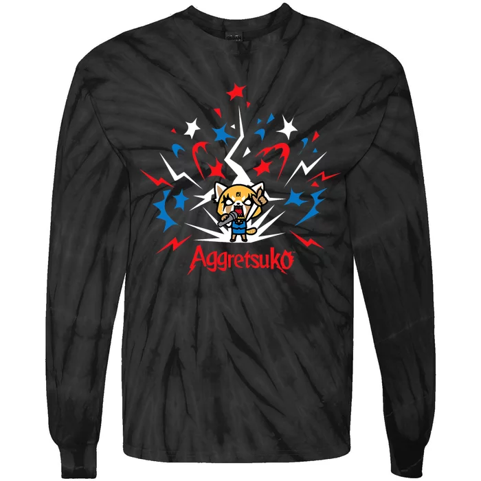 Aggretsuko Fire Works 4th Of July Tie-Dye Long Sleeve Shirt