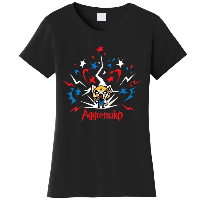 Aggretsuko Fire Works 4th Of July Women's T-Shirt