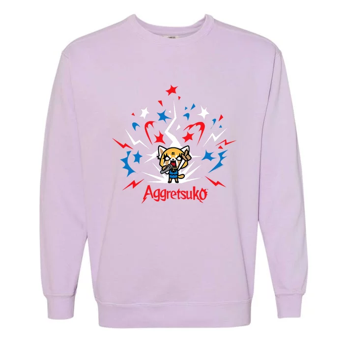 Aggretsuko Fire Works 4th Of July Garment-Dyed Sweatshirt