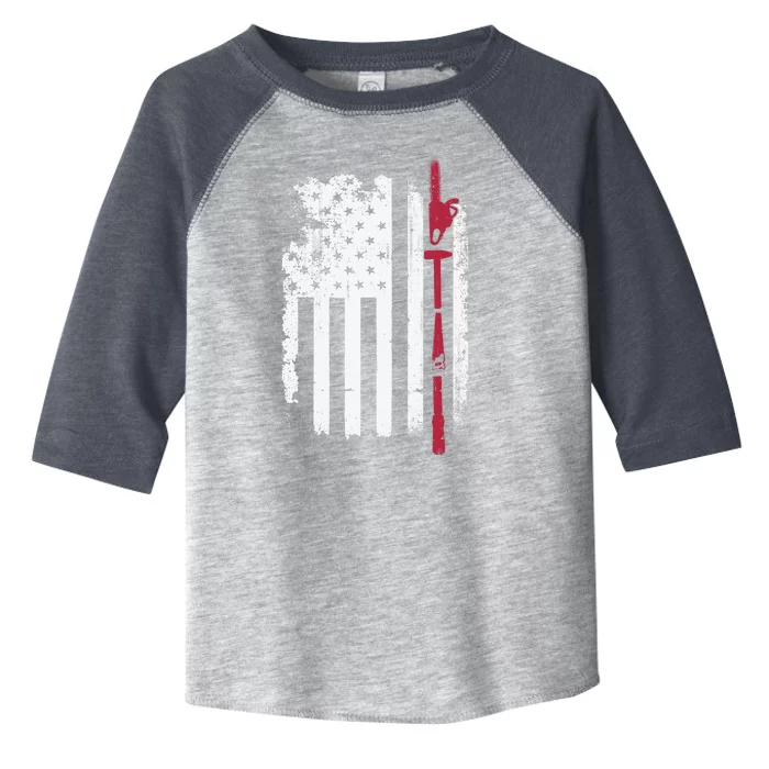 American Flag Woodworking Man Carpenter Wood Working Toddler Fine Jersey T-Shirt