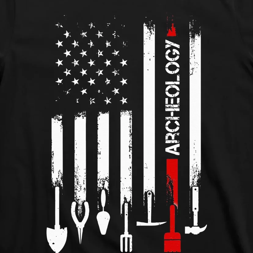 American Flag with Archeology for father T-Shirt