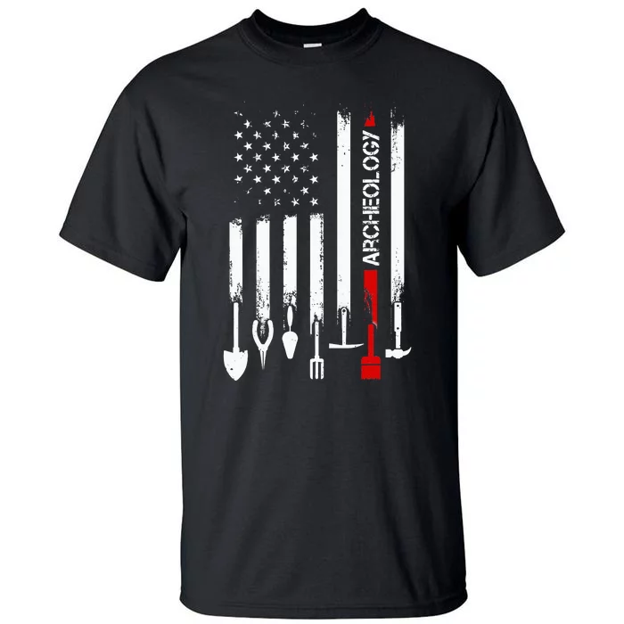 American Flag with Archeology for father Tall T-Shirt