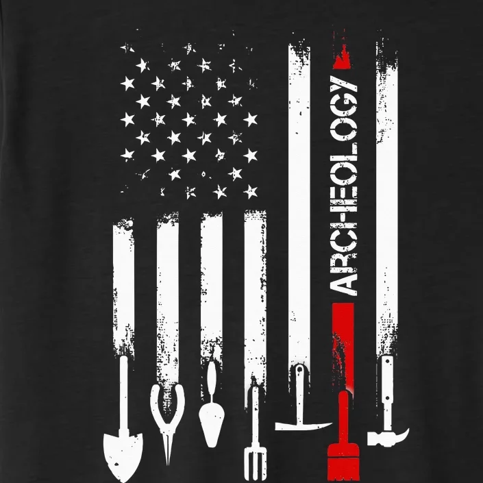 American Flag with Archeology for father ChromaSoft Performance T-Shirt