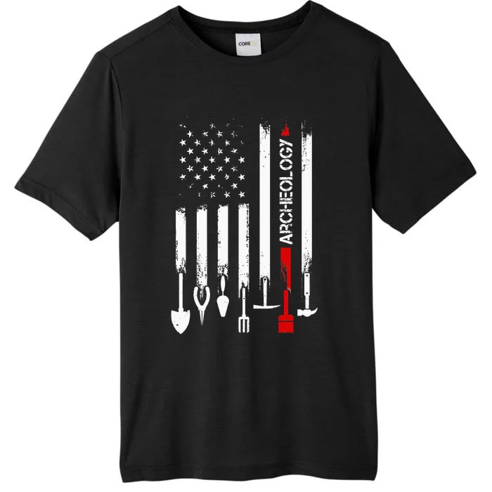 American Flag with Archeology for father ChromaSoft Performance T-Shirt