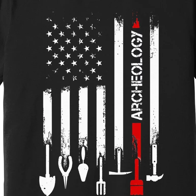 American Flag with Archeology for father Premium T-Shirt