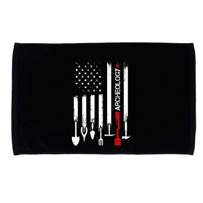 American Flag with Archeology for father Microfiber Hand Towel