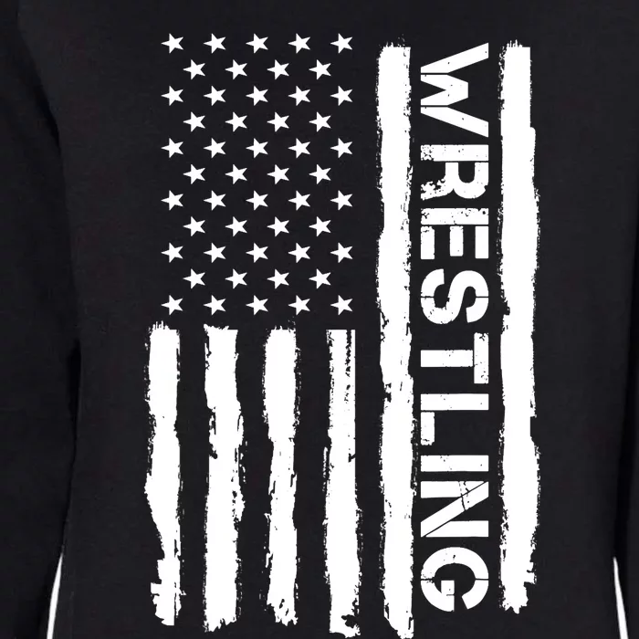 American Flag Wrestling Lovers Sport Fans Womens California Wash Sweatshirt