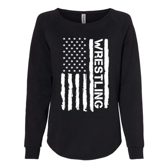 American Flag Wrestling Lovers Sport Fans Womens California Wash Sweatshirt