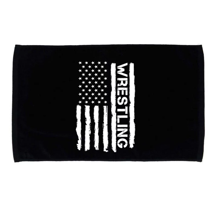 American Flag Wrestling Lovers Sport Fans Microfiber Hand Towel