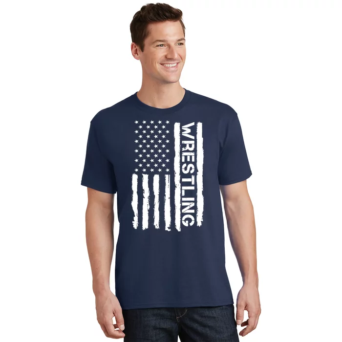 American Flag Wrestling Lovers Sport Fans T-Shirt