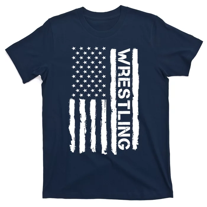 American Flag Wrestling Lovers Sport Fans T-Shirt