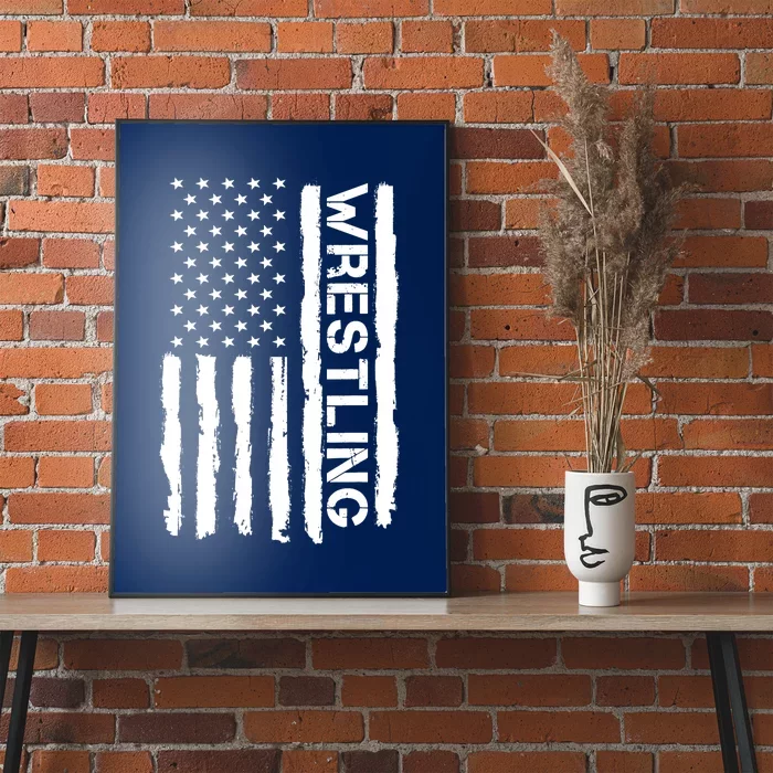 American Flag Wrestling Lovers Sport Fans Poster