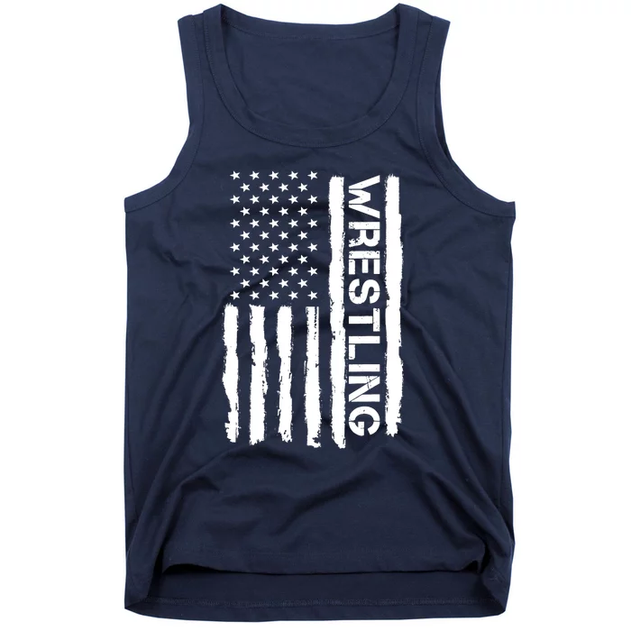 American Flag Wrestling Lovers Sport Fans Tank Top