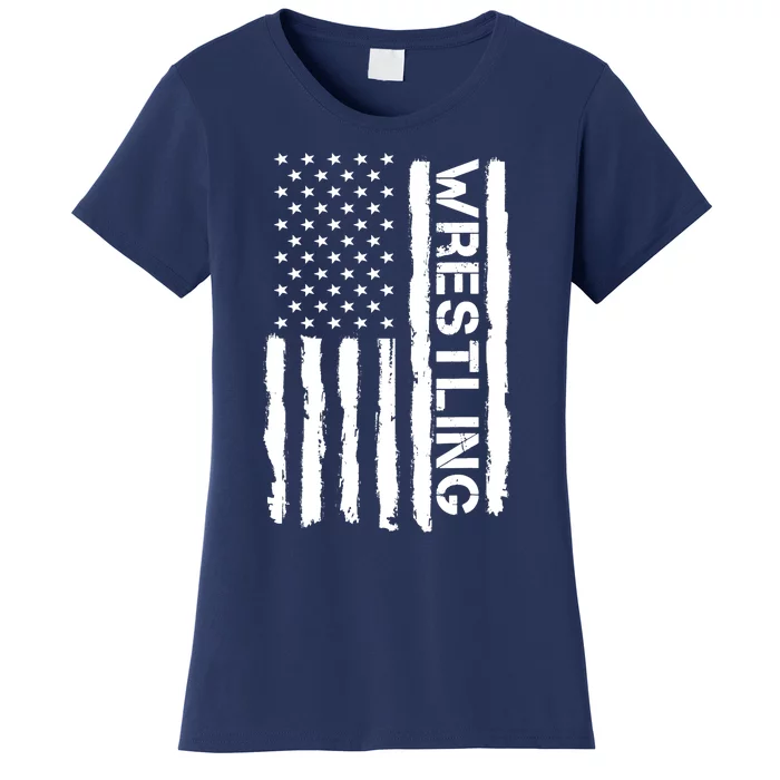 American Flag Wrestling Lovers Sport Fans Women's T-Shirt