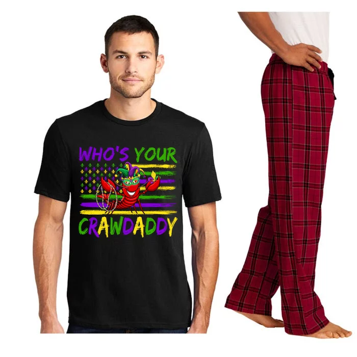 American Flag Whos Your Crawdaddy Crawfish Mardi Gras Great Gift Pajama Set