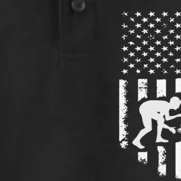 American Flag Wrestling Hoodie Distressed Wrestle Gift Tee Dry Zone Grid Performance Polo