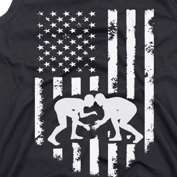 American Flag Wrestling Hoodie Distressed Wrestle Gift Tee Tank Top