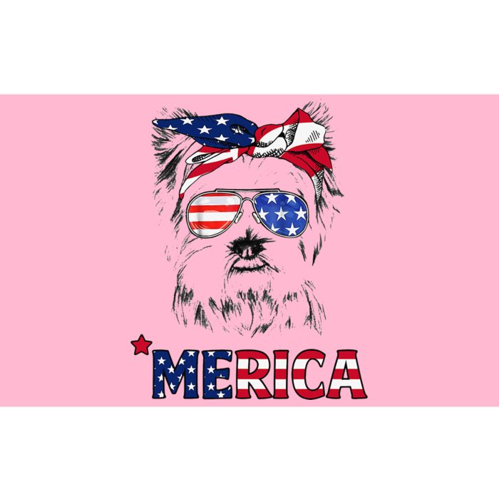 American Flag Yorkshire Terrier Yorkie Mom 4th Of July Bumper Sticker