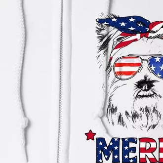 American Flag Yorkshire Terrier Yorkie Mom 4th Of July Full Zip Hoodie