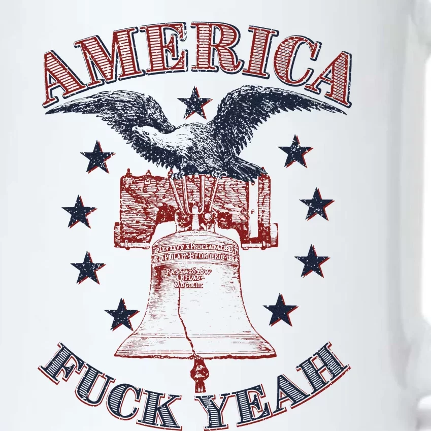 America Fuck Yeah Bald Eagle Liberty Bell 1776 4th of July Black Color Changing Mug