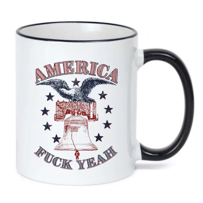 America Fuck Yeah Bald Eagle Liberty Bell 1776 4th of July Black Color Changing Mug