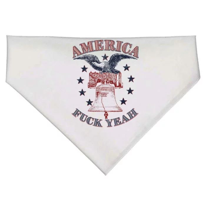 America Fuck Yeah Bald Eagle Liberty Bell 1776 4th of July USA-Made Doggie Bandana