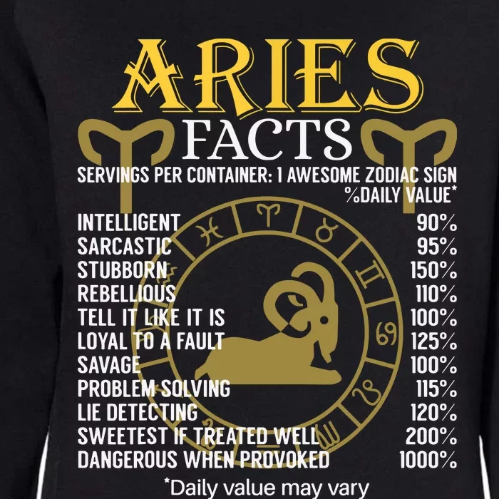 Aries Facts Zodiac Sign Womens California Wash Sweatshirt