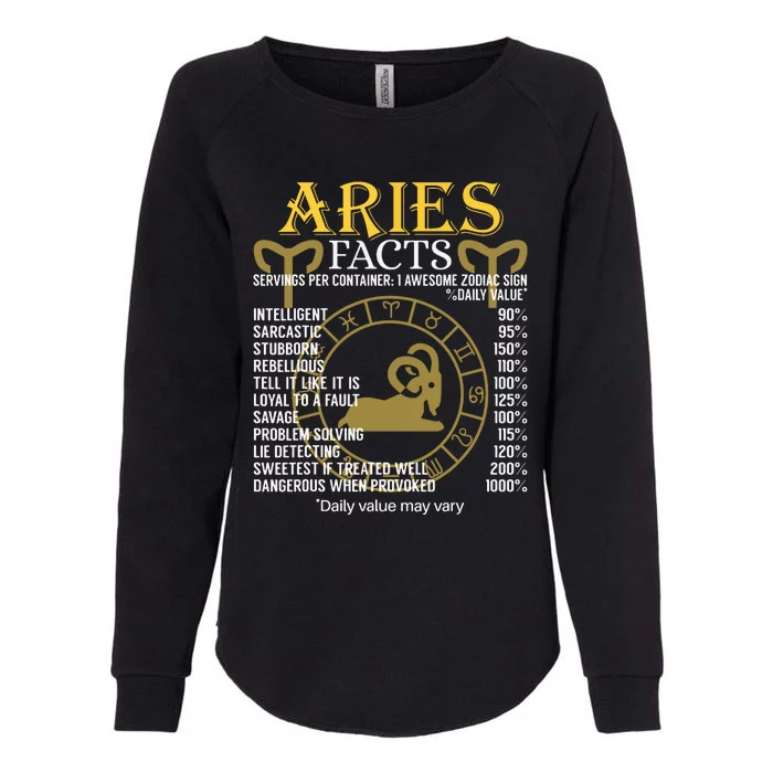 Aries Facts Zodiac Sign Womens California Wash Sweatshirt