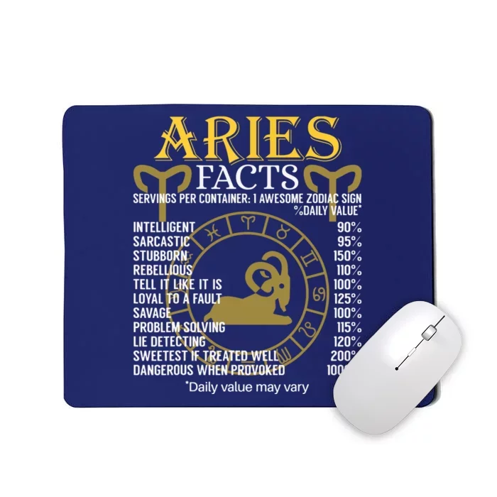 Aries Facts Zodiac Sign Mousepad