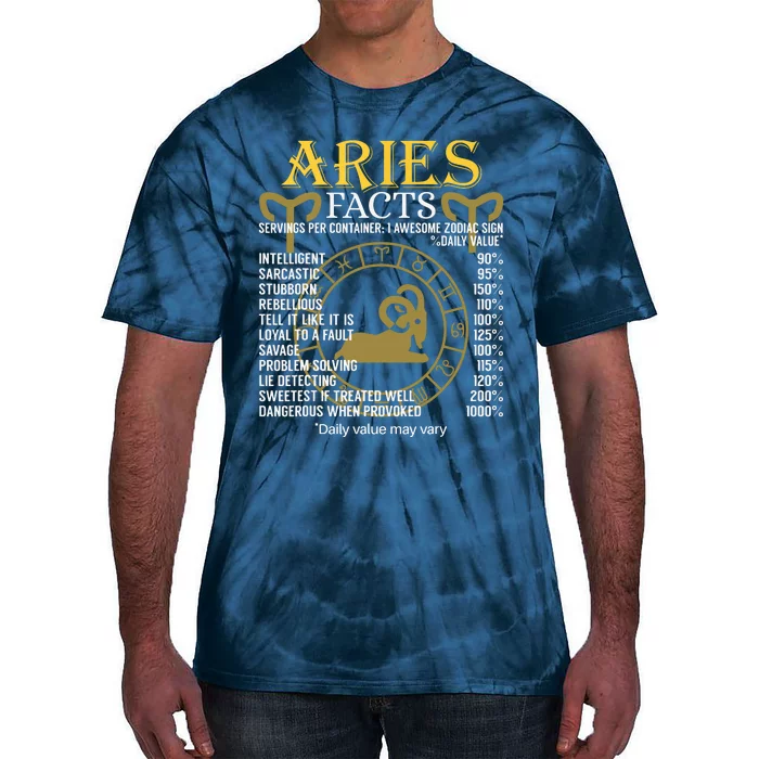 Aries Facts Zodiac Sign Tie-Dye T-Shirt