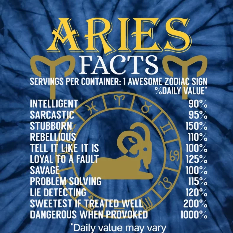 Aries Facts Zodiac Sign Tie-Dye T-Shirt