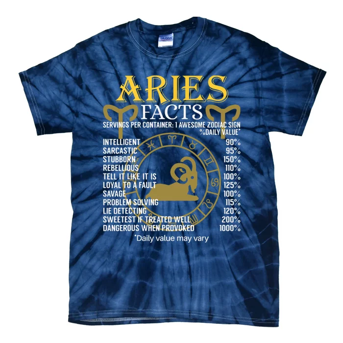 Aries Facts Zodiac Sign Tie-Dye T-Shirt