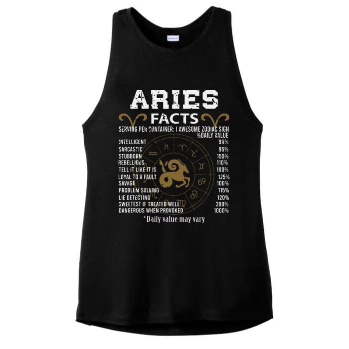 Aries Facts Zodiac Sign Ladies Tri-Blend Wicking Tank