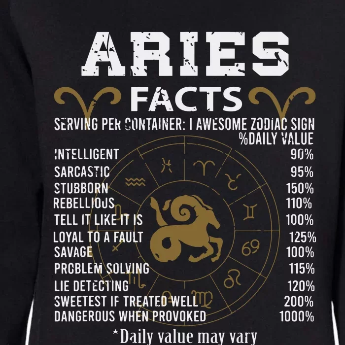 Aries Facts Zodiac Sign Womens California Wash Sweatshirt